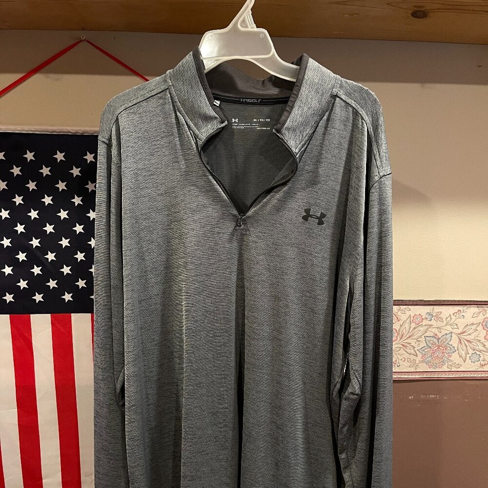 UA Golf Heat Gear 1/4 zip pullover gray XL